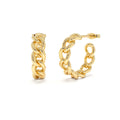 14k Gold Chain Link Statement Hoop Earrings by Orlina Fine