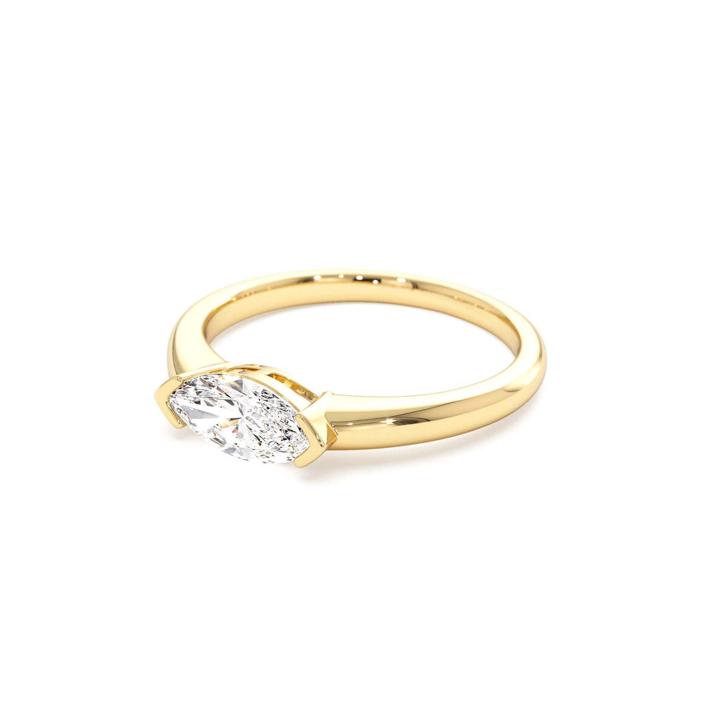 0.75 ctw 14k Marquise Shaped East-West Lab Grown Engagement Ring - view 5