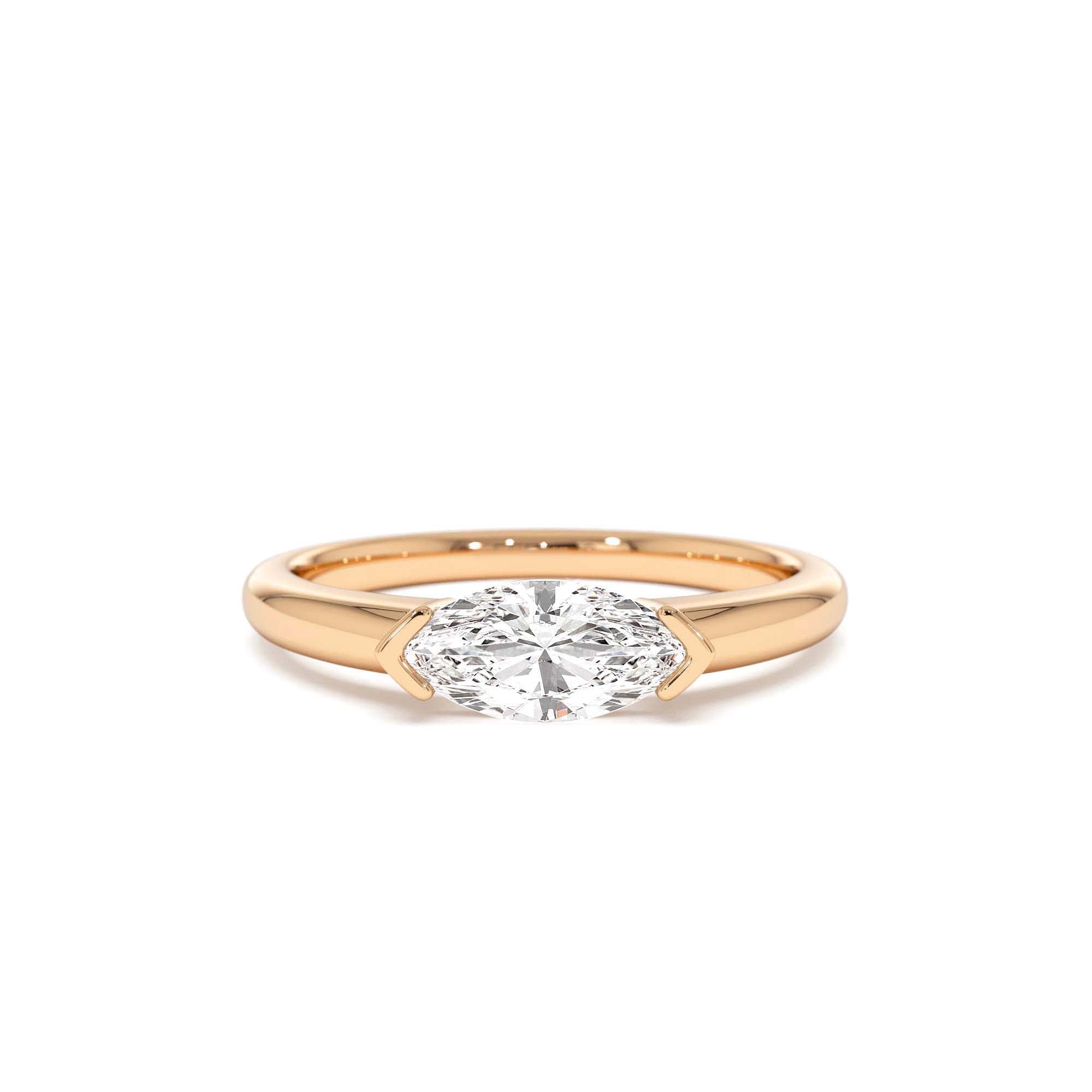 0.75 CTW 14K Marquise Shaped East-West Lab Grown Engagement Ring - view 2