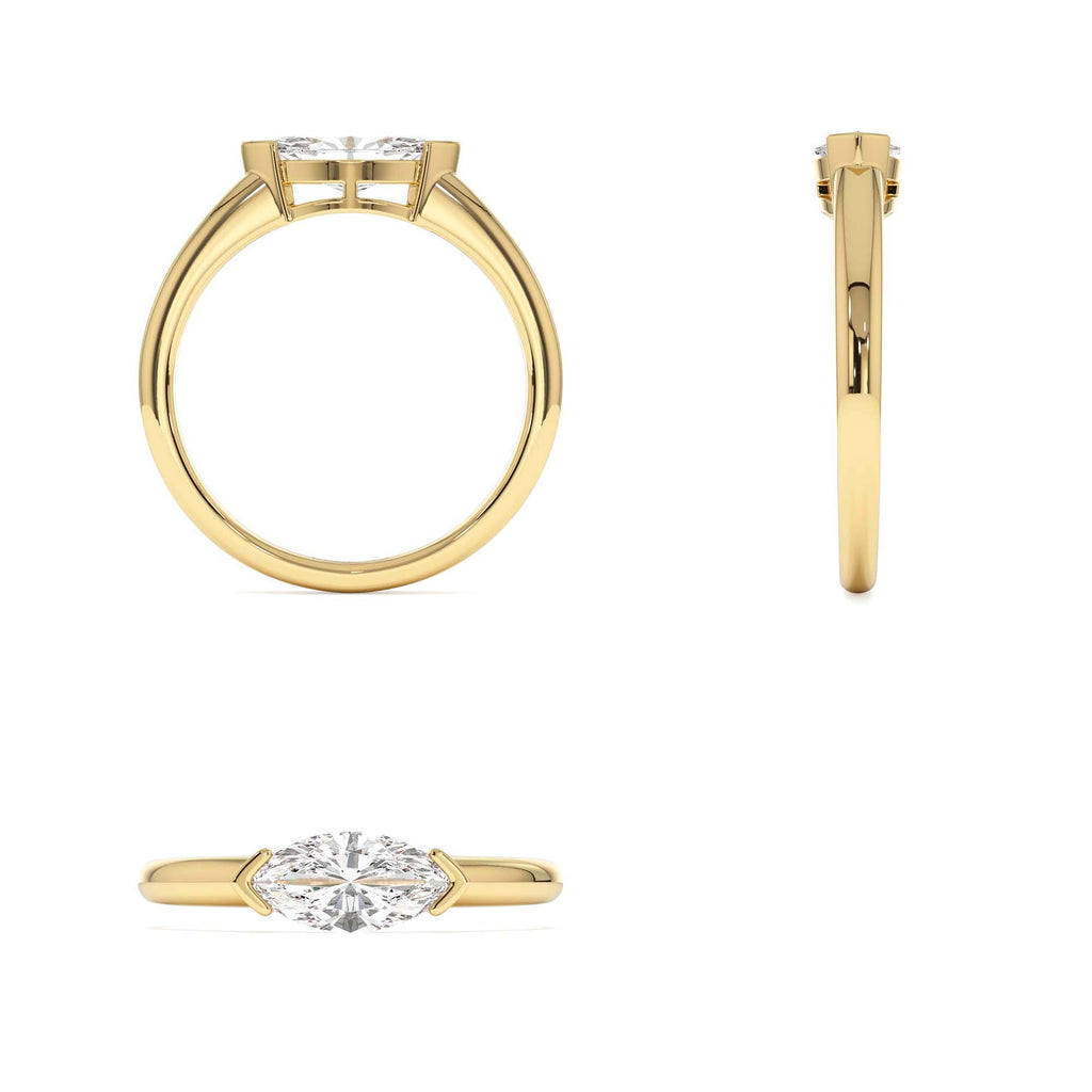 0.75 CTW 14K Marquise Shaped East-West Lab Grown Engagement Ring - view 3
