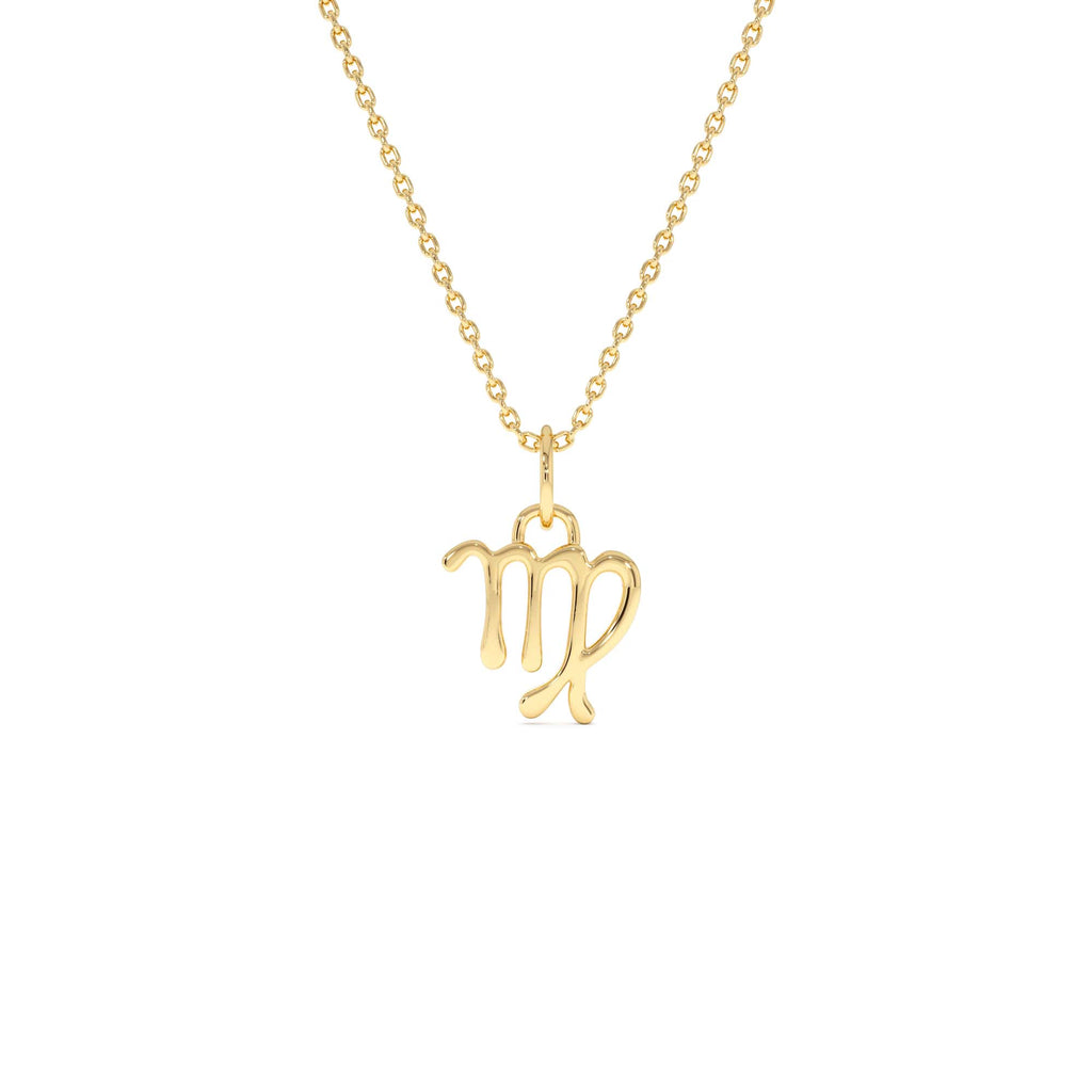 14K Virgo Zodiac Charm Necklace by Orlina Fine