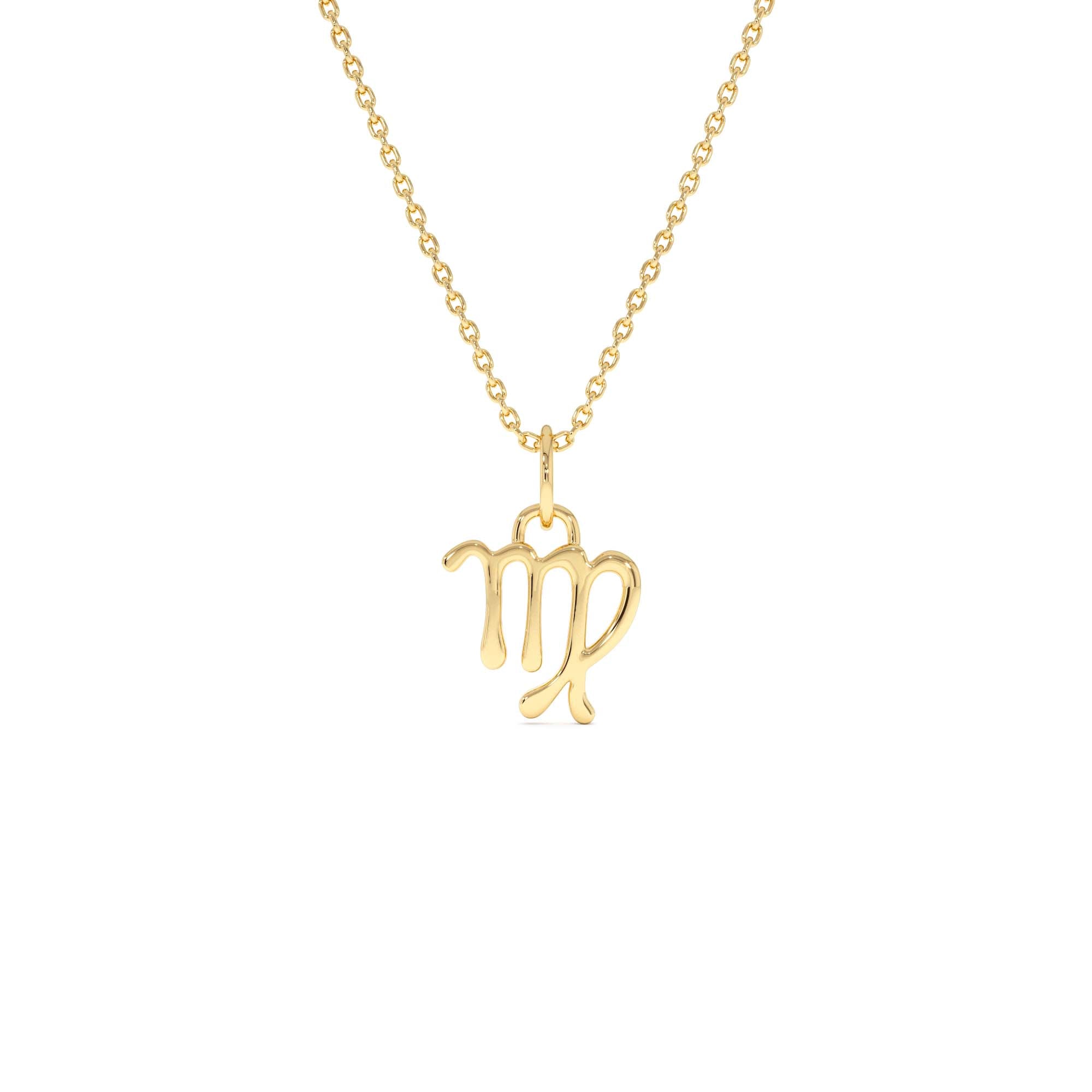 14K Virgo Zodiac Charm Necklace by Orlina Fine