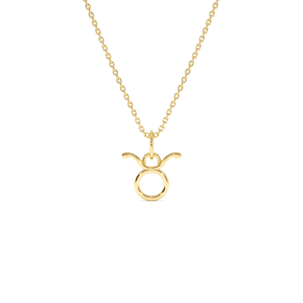 14K Taurus Zodiac Charm Necklace by Orlina Fine