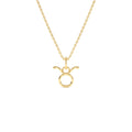 14K Taurus Zodiac Charm Necklace by Orlina Fine