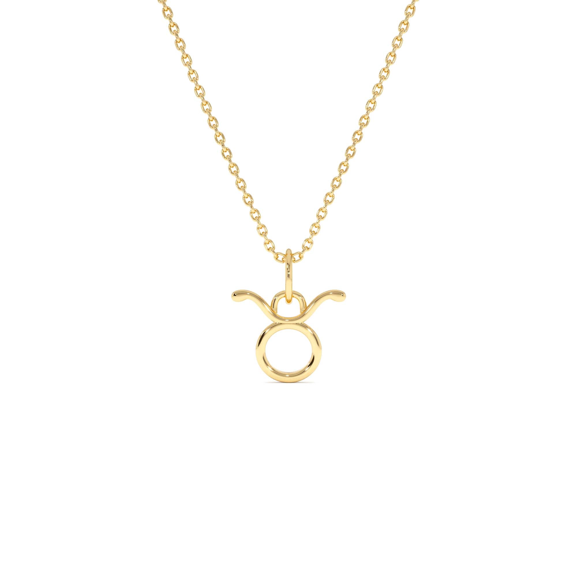 14K Taurus Zodiac Charm Necklace by Orlina Fine