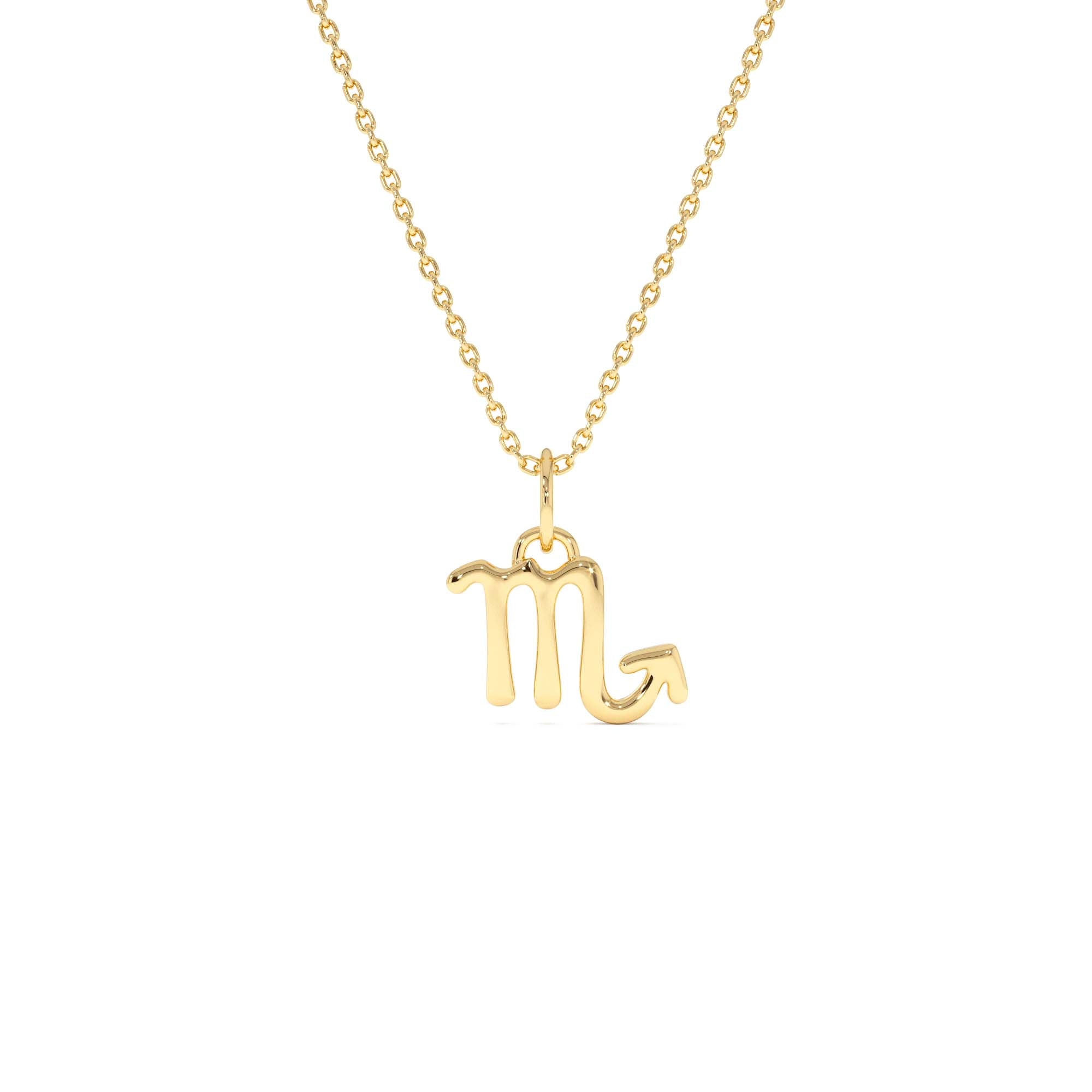14K Scorpio Zodiac Charm Necklace by Orlina Fine