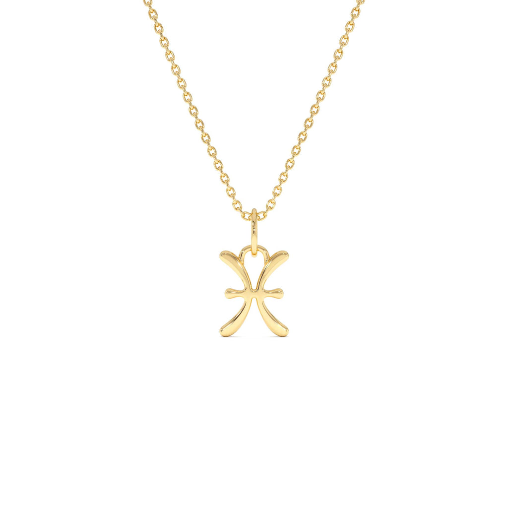 14K Pisces Zodiac Charm Necklace by Orlina Fine