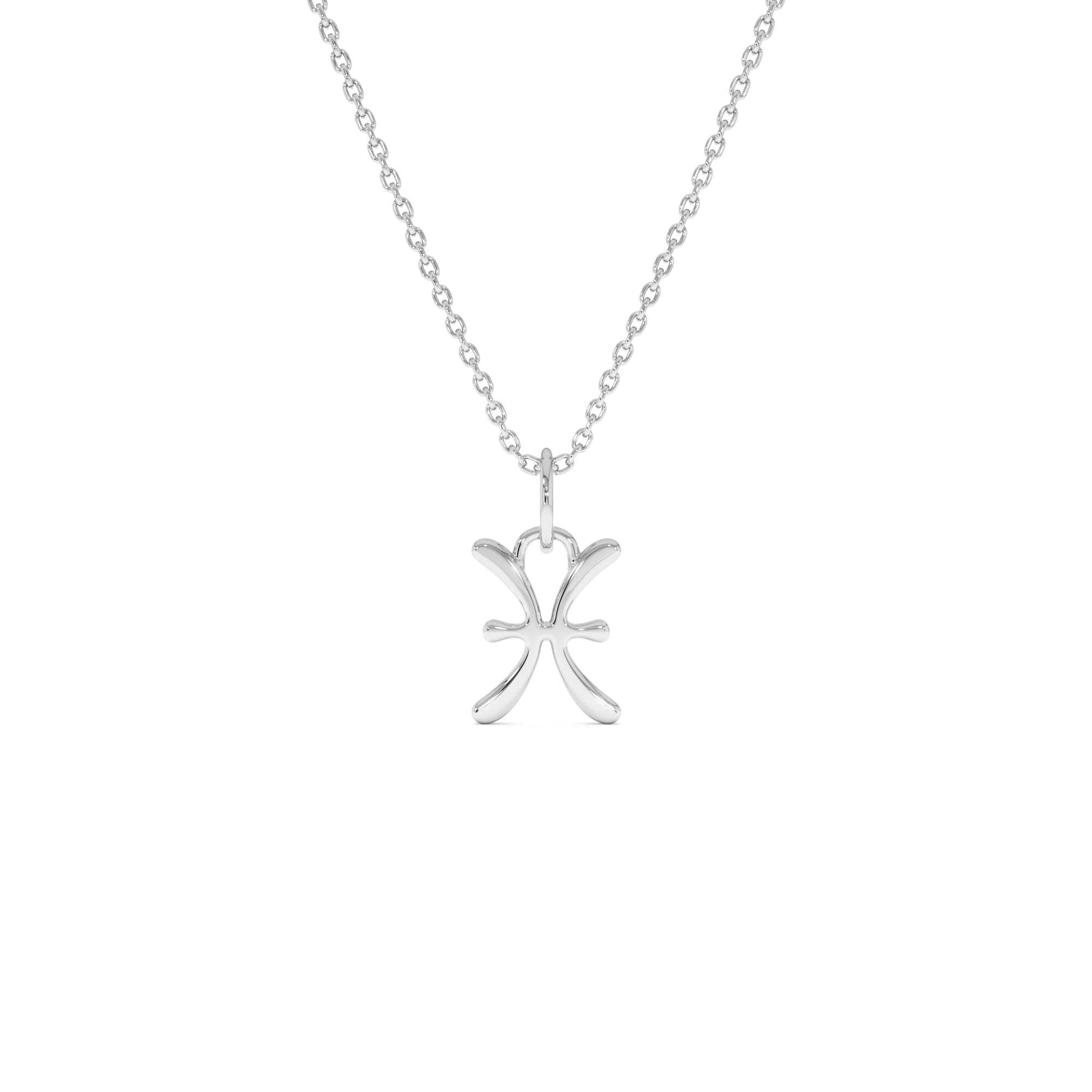 14K Pisces Zodiac Charm Necklace - view 3