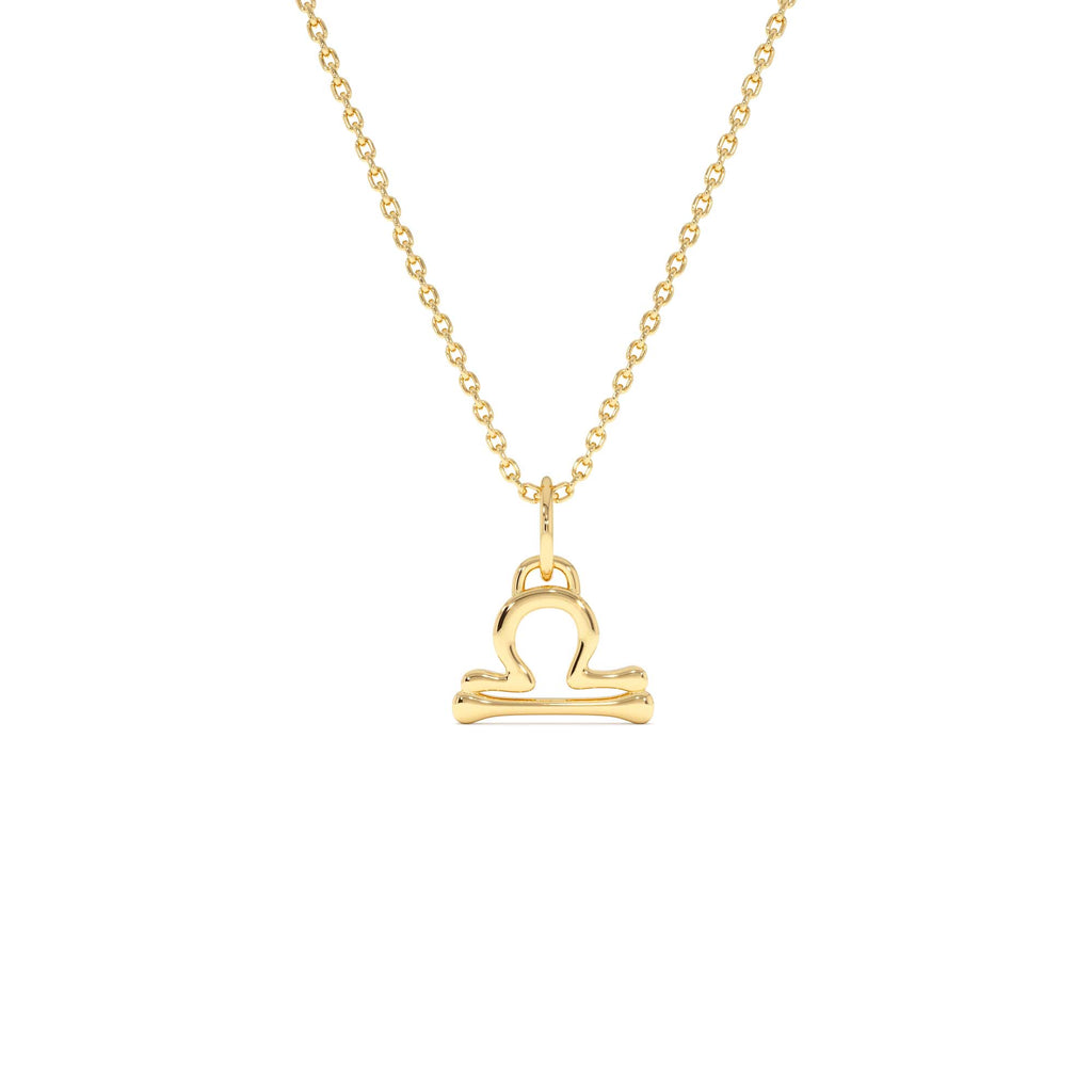 14K Libra Zodiac Charm Necklace by Orlina Fine