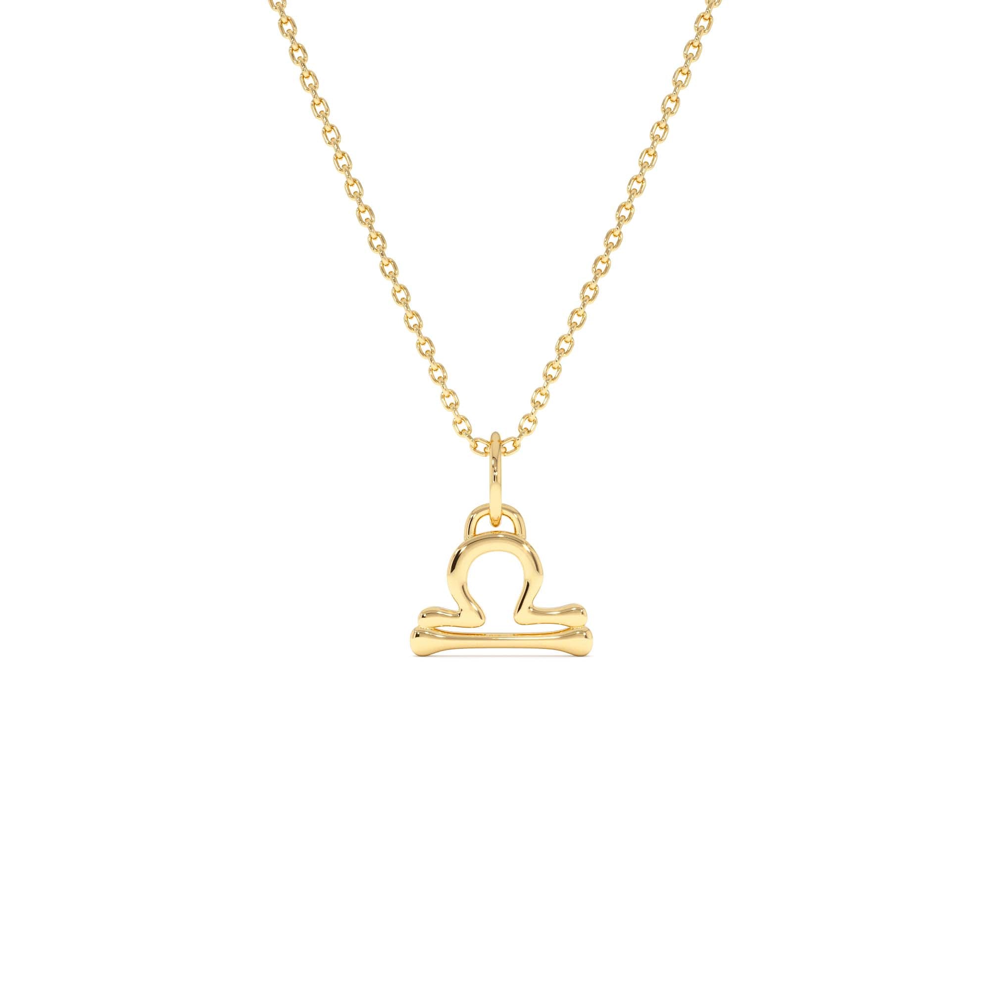 14K Libra Zodiac Charm Necklace by Orlina Fine