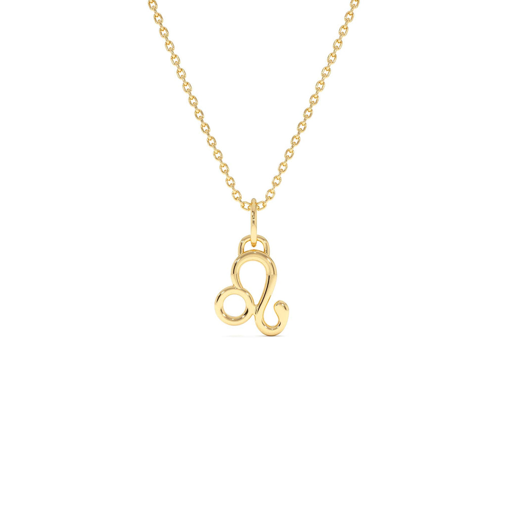 14K Leo Zodiac Charm Necklace by Orlina Fine