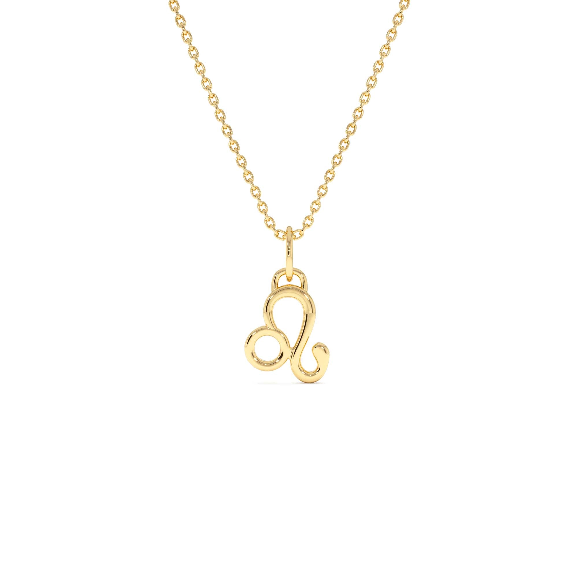 14K Leo Zodiac Charm Necklace by Orlina Fine