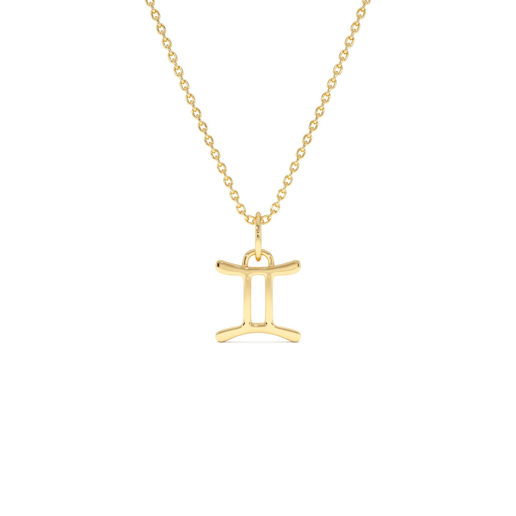 14K Gemini Zodiac Charm Necklace by Orlina Fine