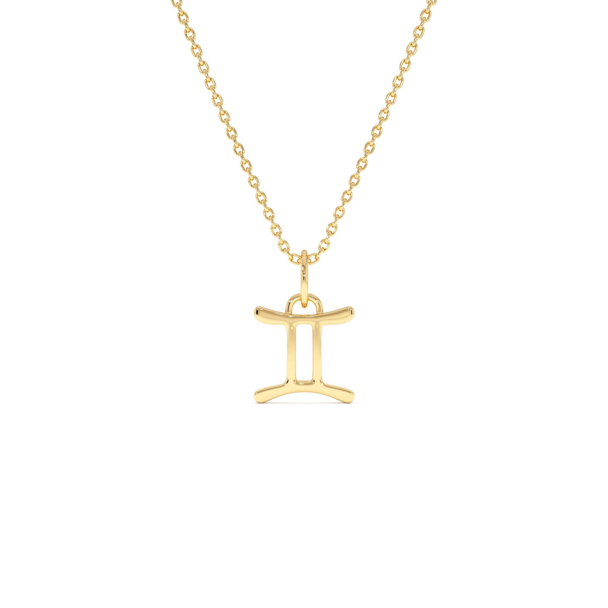 14K Gemini Zodiac Charm Necklace by Orlina Fine