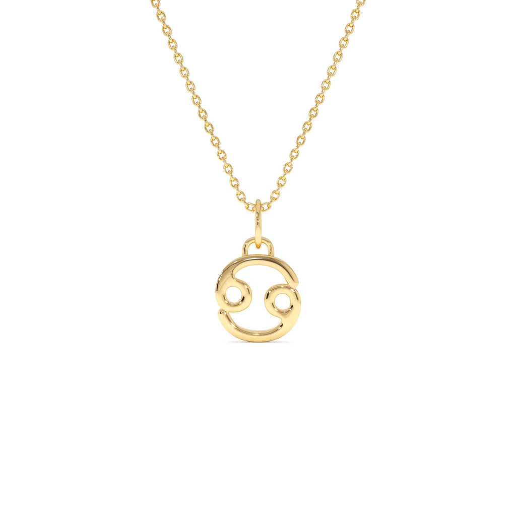 14K Cancer Zodiac Charm Necklace by Orlina Fine