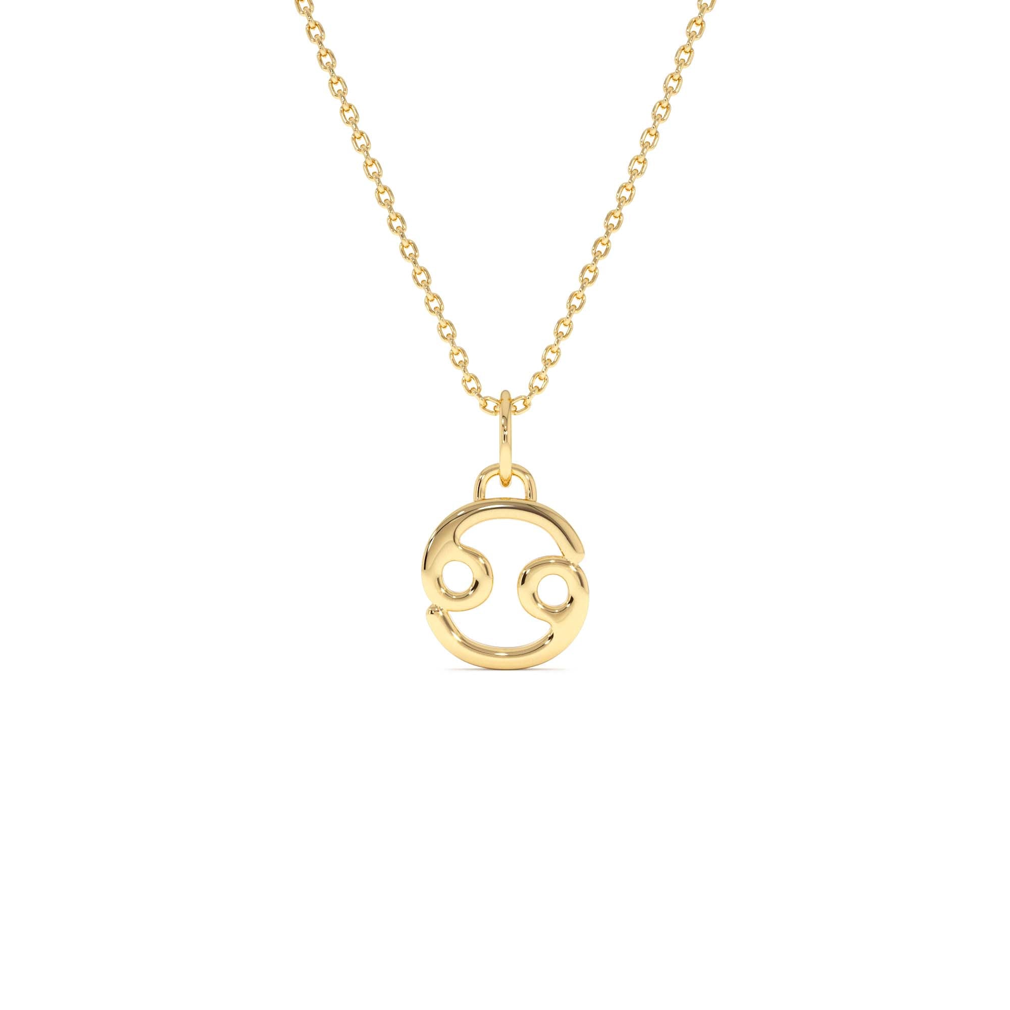 14K Cancer Zodiac Charm Necklace by Orlina Fine