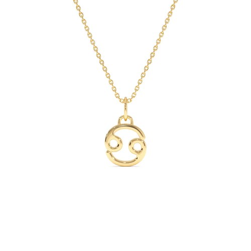 14K Cancer Zodiac Charm Necklace by Orlina Fine