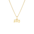 14K Aquarius Zodiac Charm Necklace by Orlina Fine