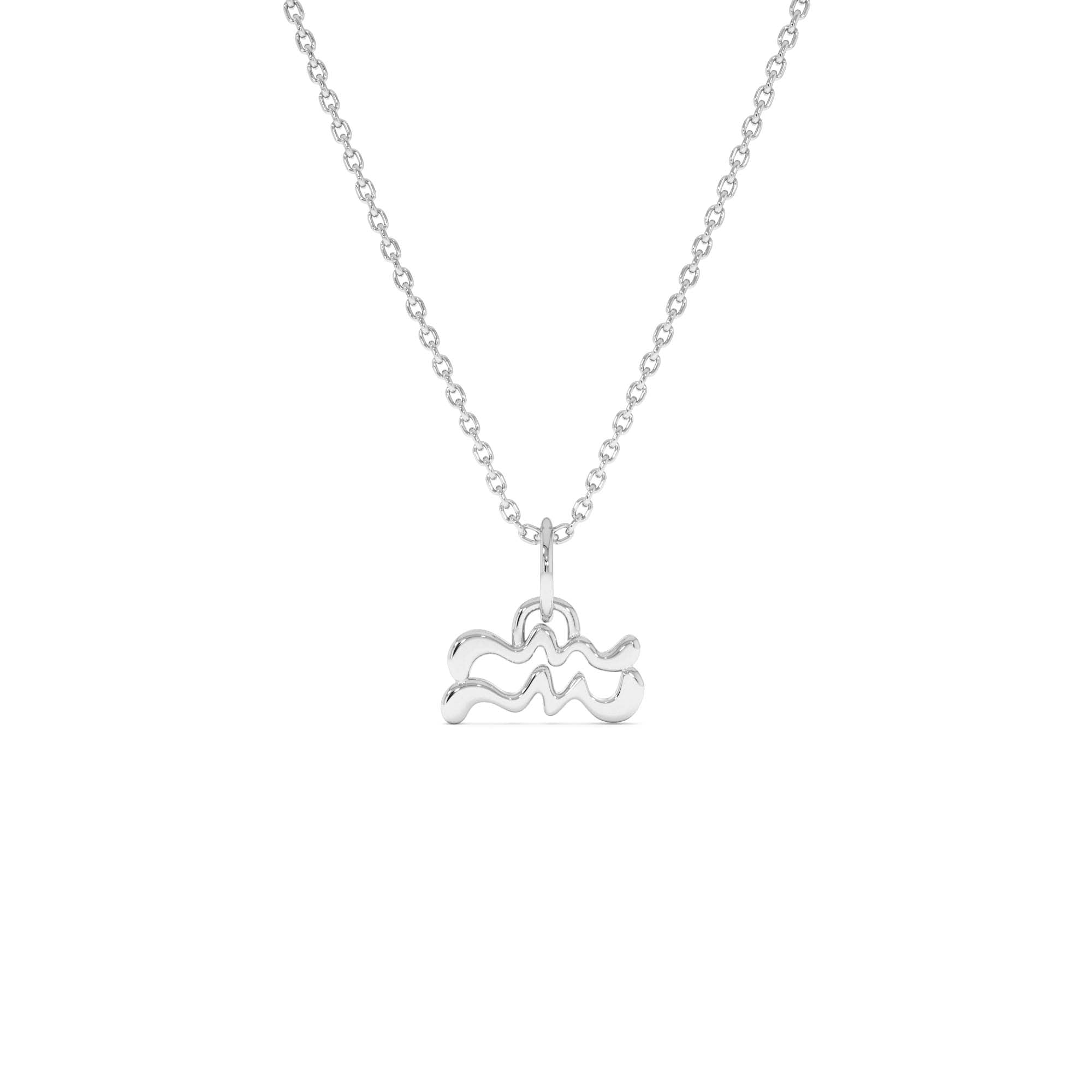 14K Aquarius Zodiac Charm Necklace - view 2