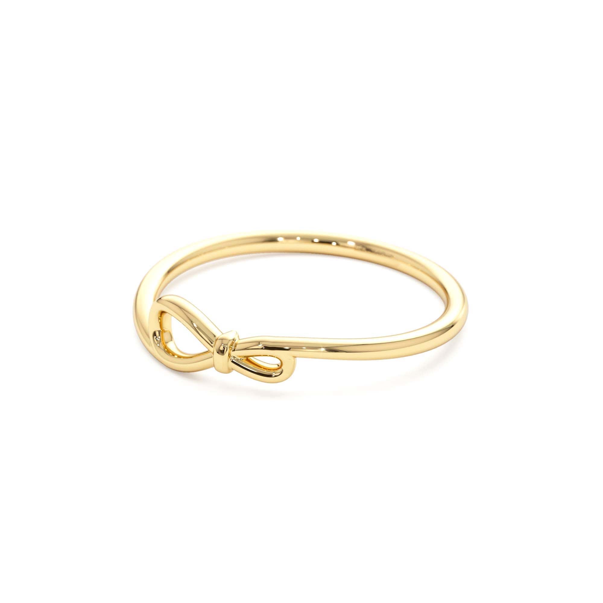 14k Gold Minimalist Knot Band - view 4