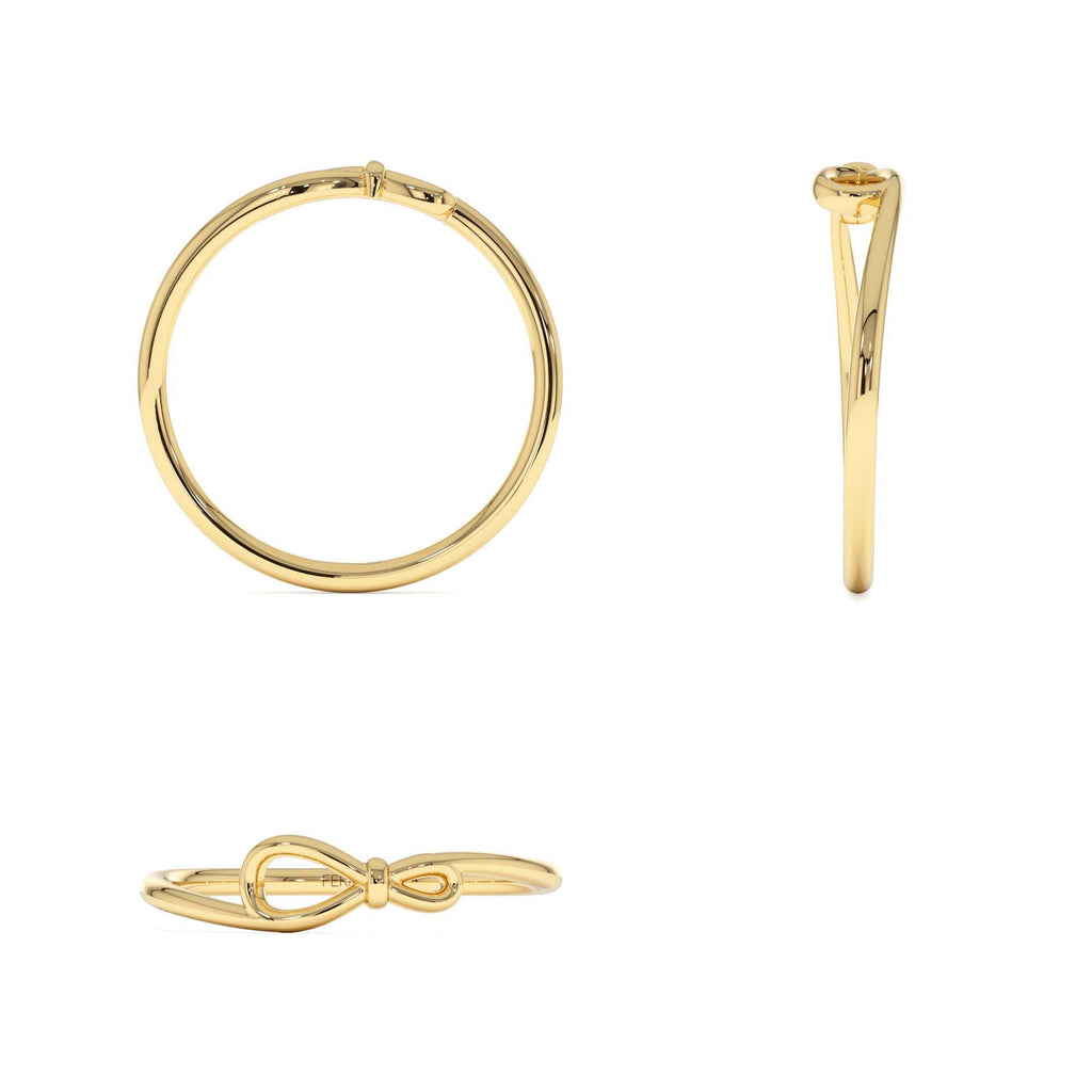 14k Gold Minimalist Knot Band - view 5