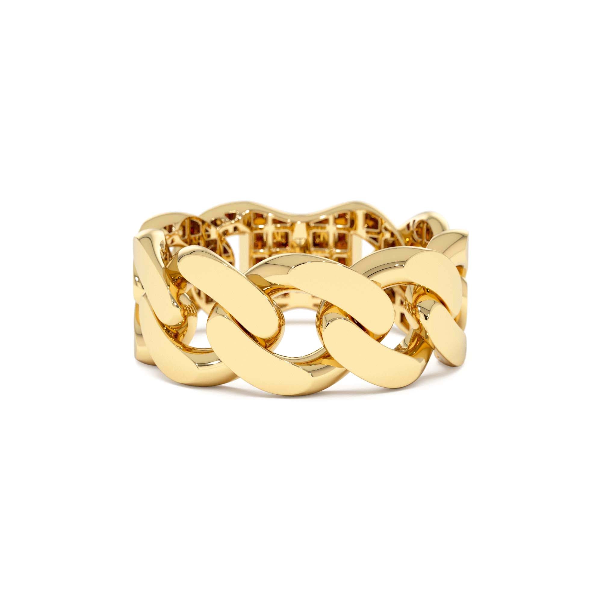 14k Gold 8MM Cuban Link Ring by Orlina Fine