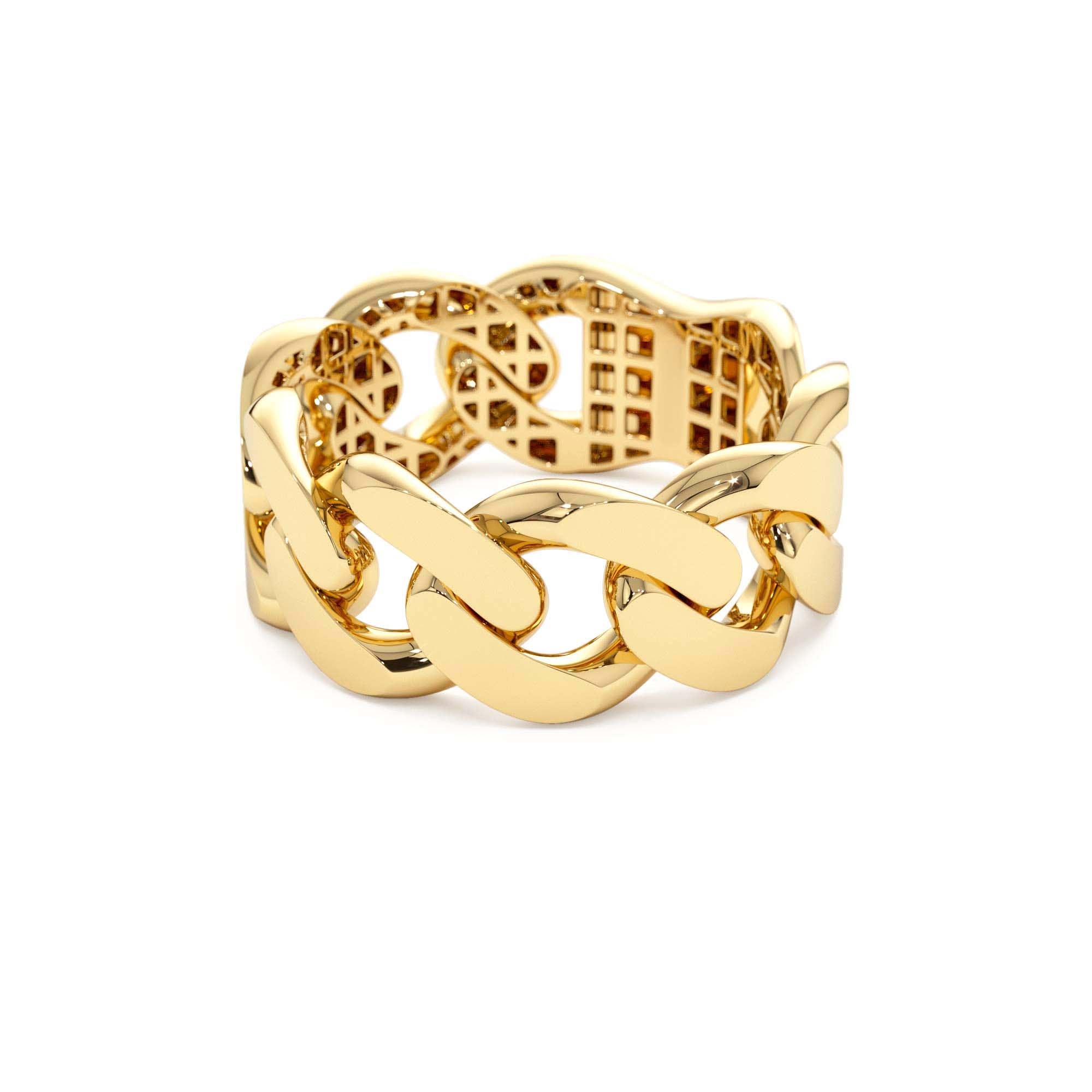 14k Gold 8MM Cuban Link Ring - view 4