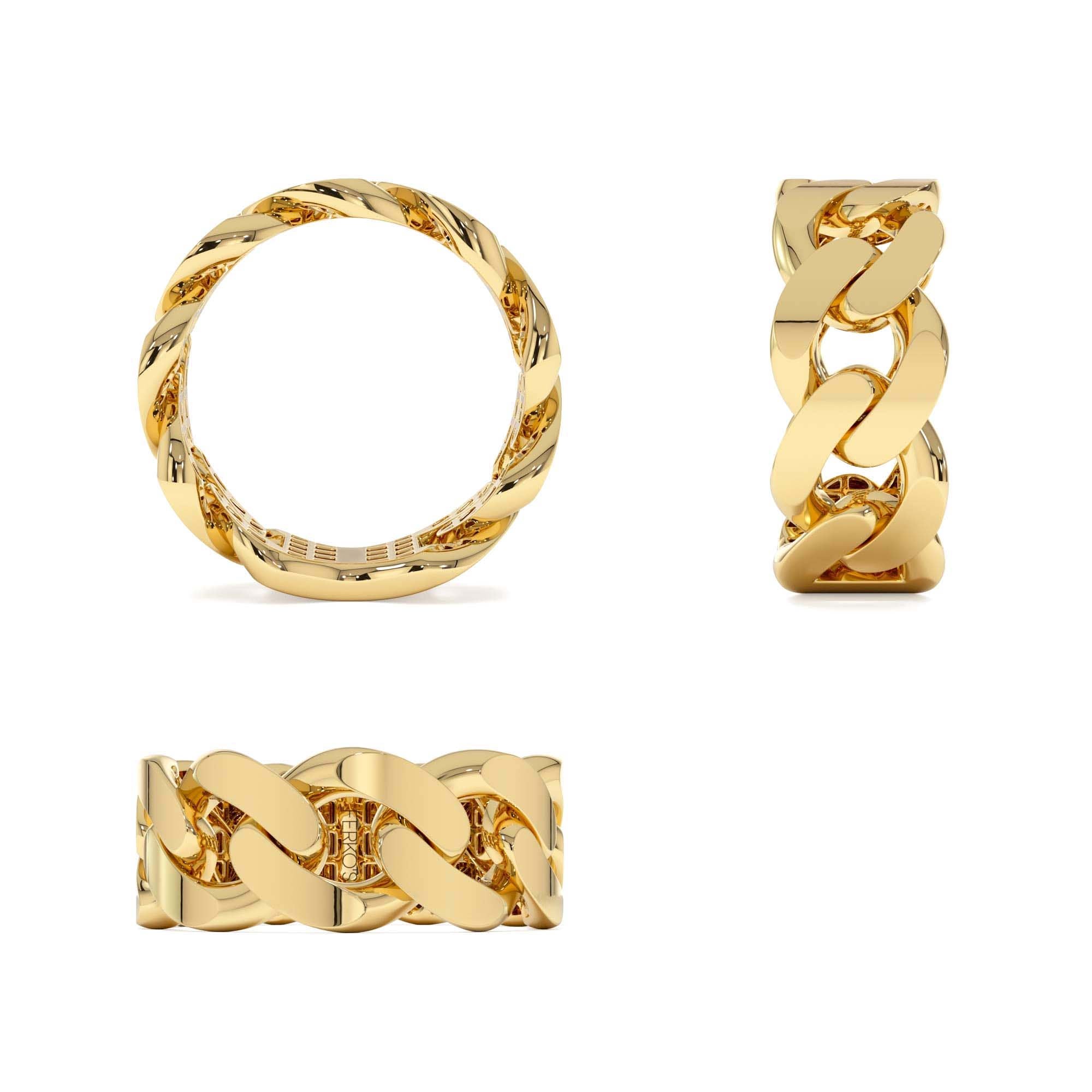 14k Gold 8MM Cuban Link Ring - view 5