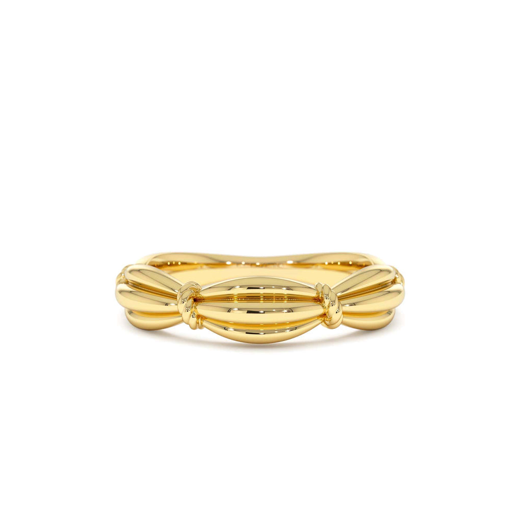 14k Gold Textured Knot Ring by Orlina Fine