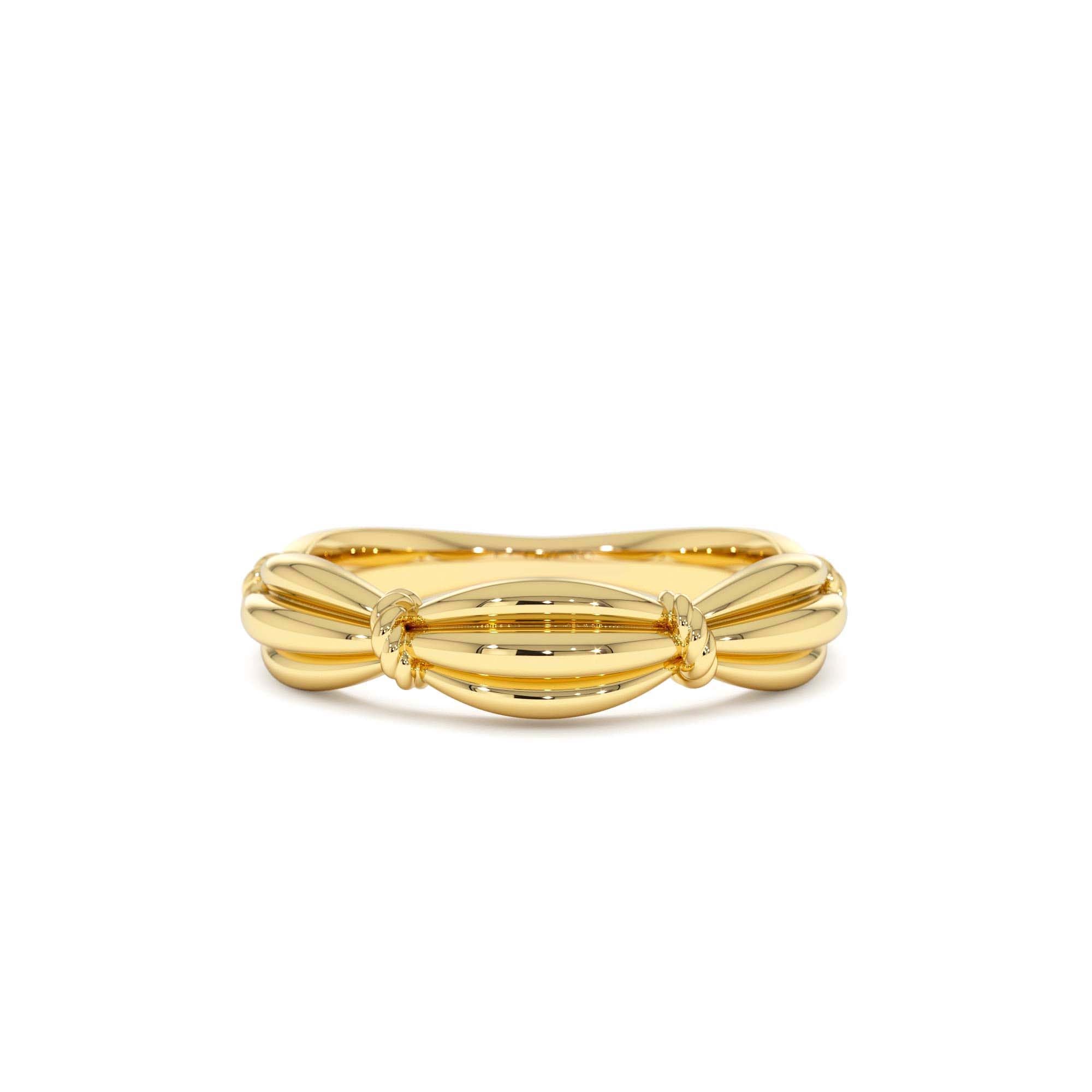 14k Gold Textured Knot Ring by Orlina Fine