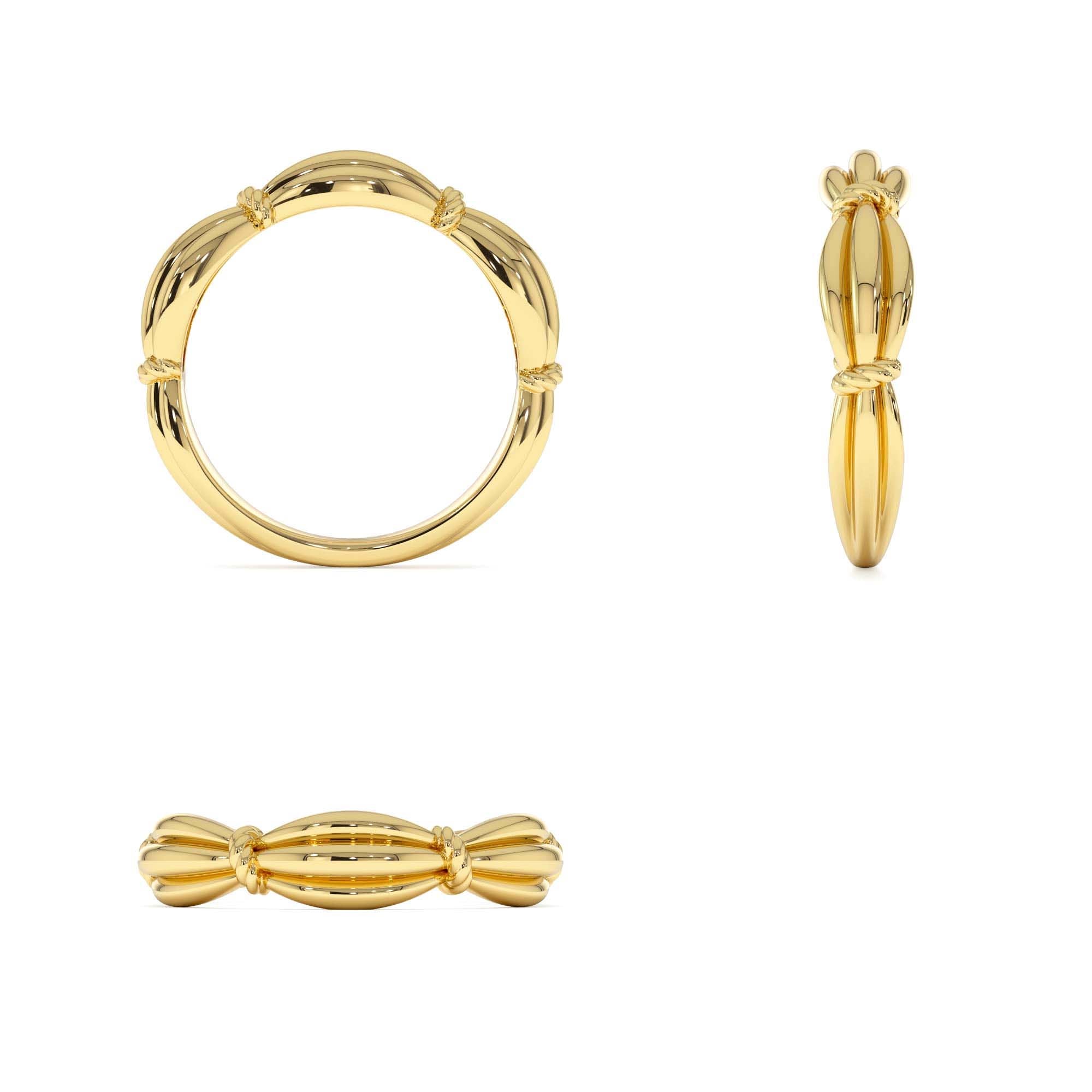 14k Gold Textured Knot Ring - view 6