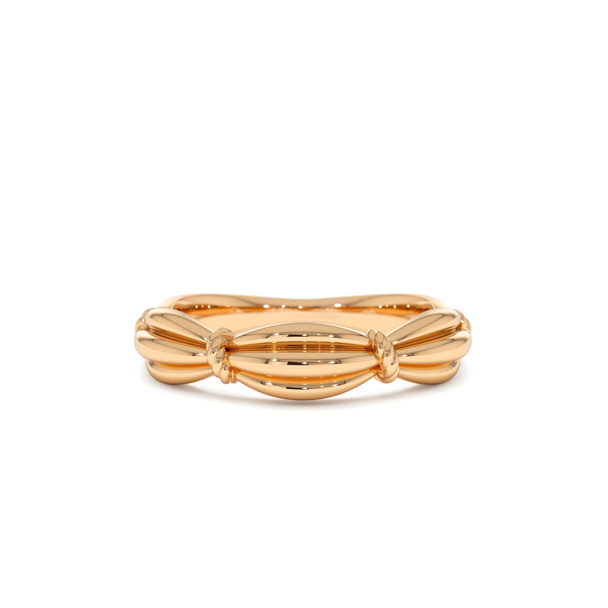 14k Gold Textured Knot Ring - view 3
