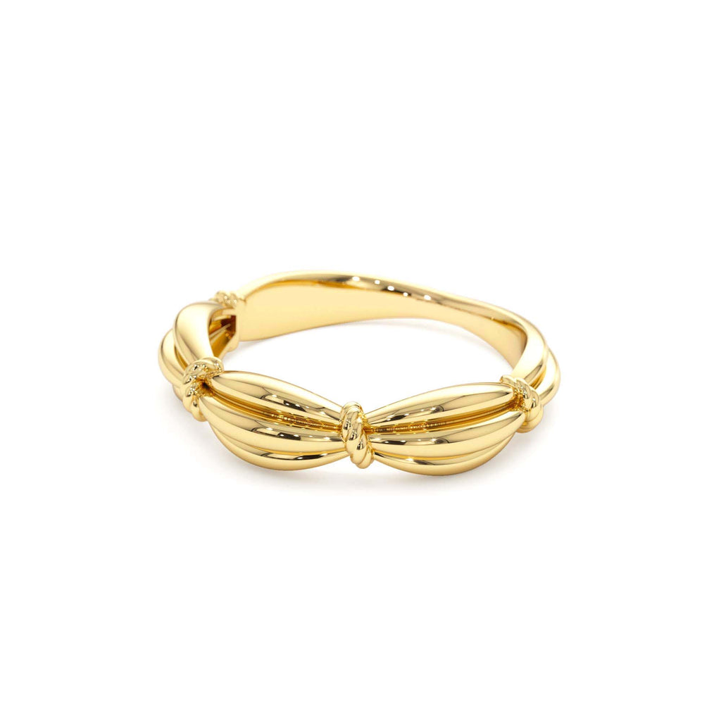 14k Gold Textured Knot Ring - view 5