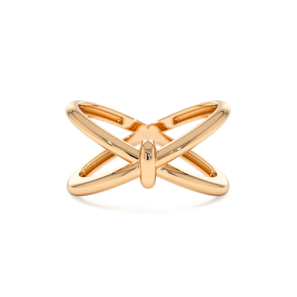14K Gold Crossover Band - view 2