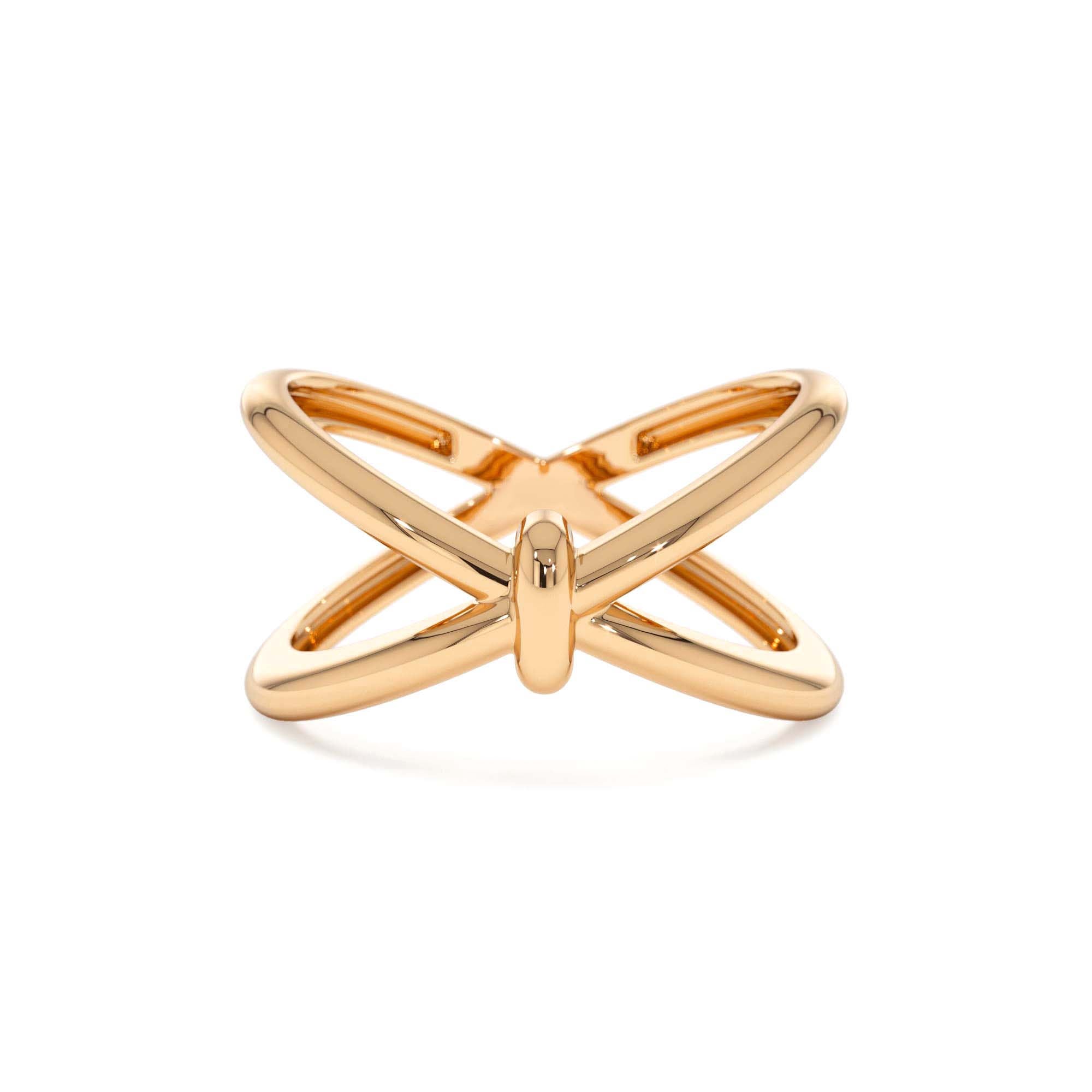 14K Gold Crossover Band - view 2