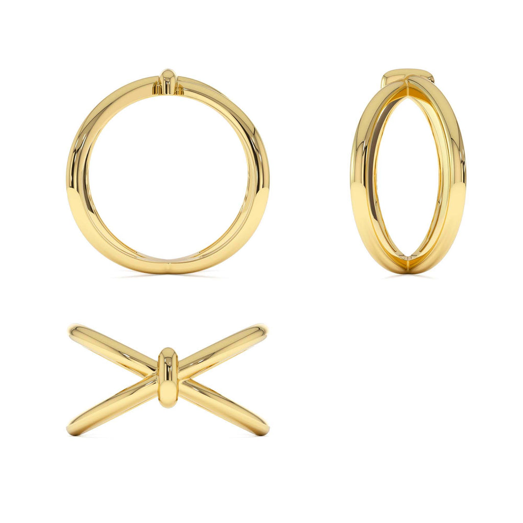 14K Gold Crossover Band - view 5