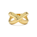 14K Chunky Gold Criss Cross Statement Ring by Orlina Fine