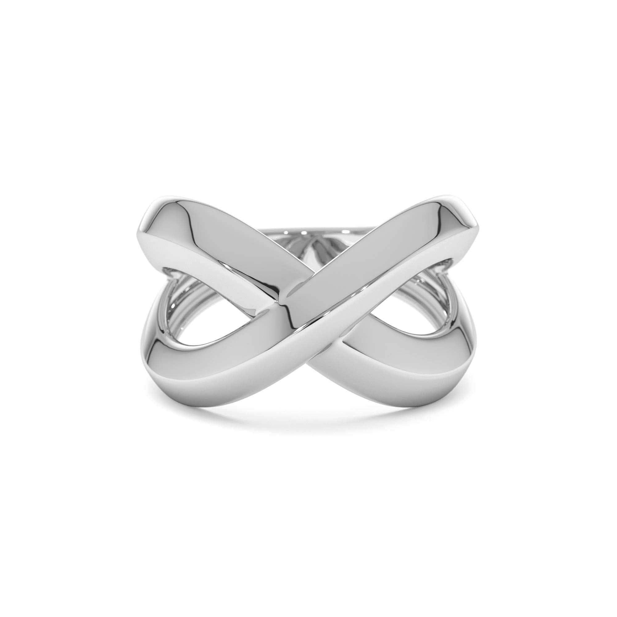 14K Chunky Gold Criss Cross Statement Ring - view 3