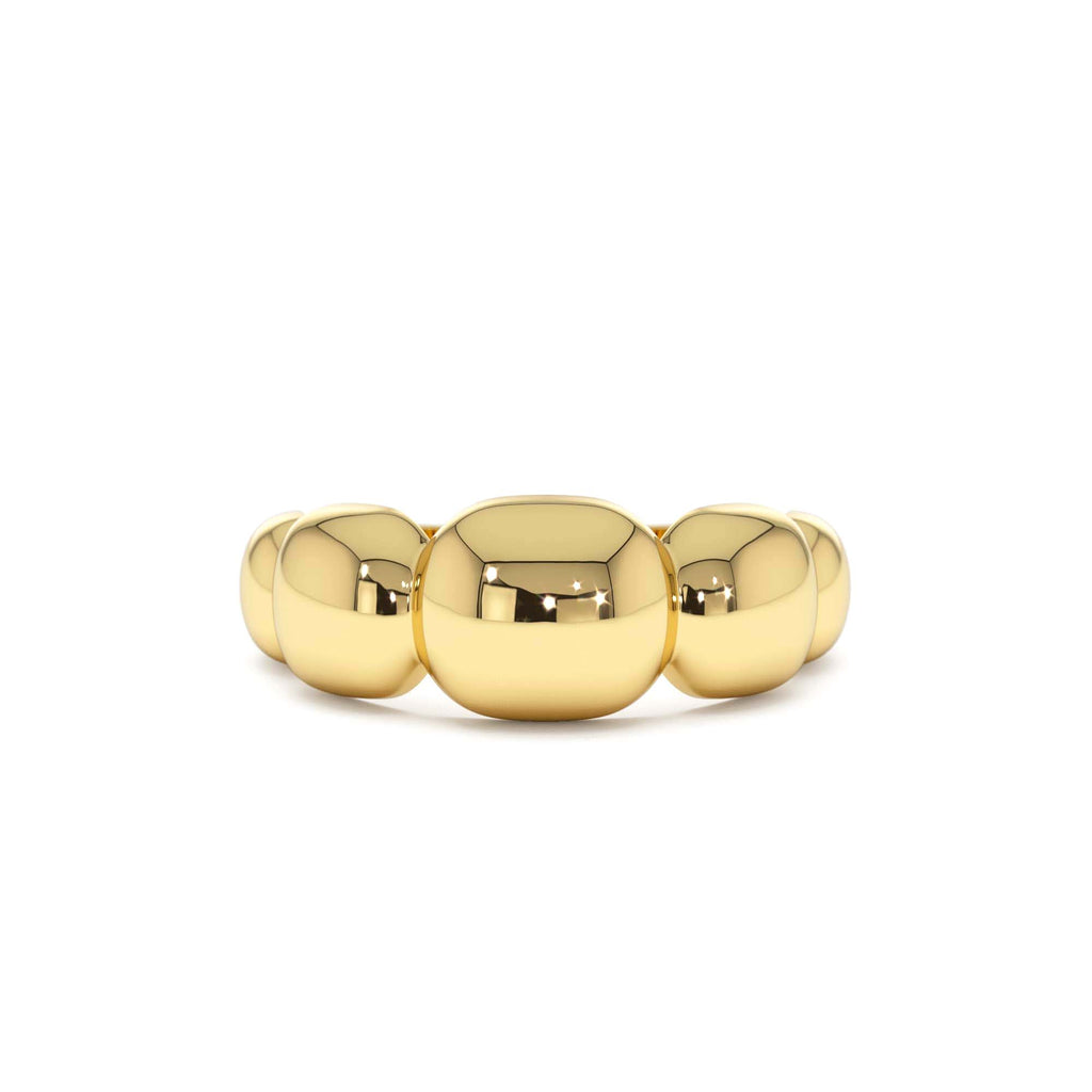 14k Gold Puffy Gold Band by Orlina Fine