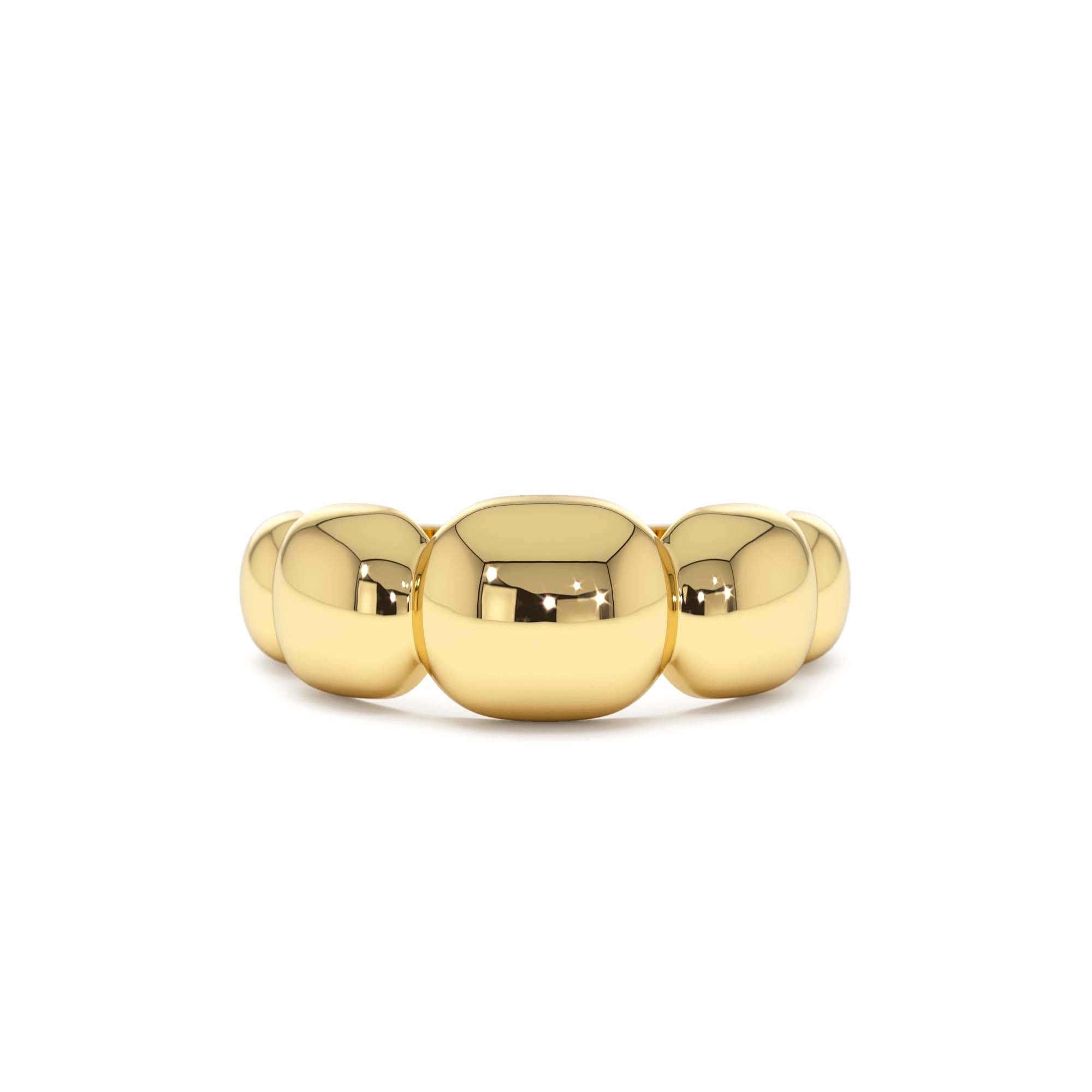 14k Gold Puffy Gold Band by Orlina Fine