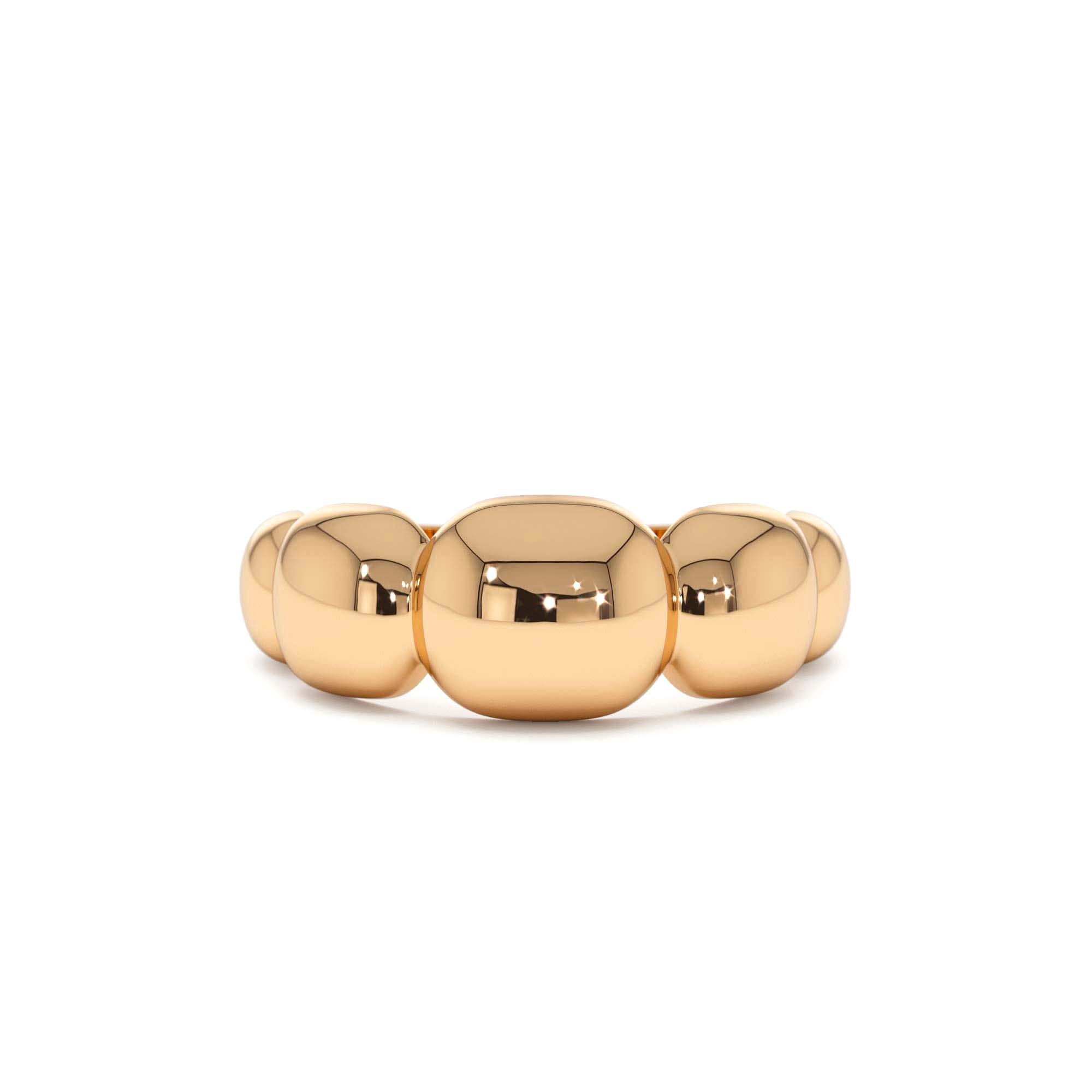 14k Gold Puffy Gold Band - view 2