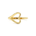 14k Gold Minimalist Heart Outline Band by Orlina Fine