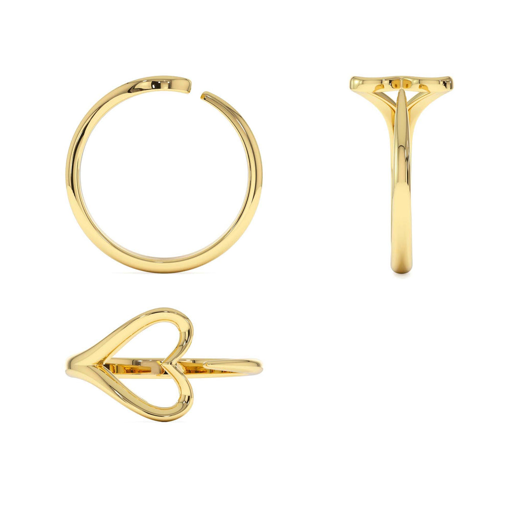 14k Gold Minimalist Heart Outline Band - view 5