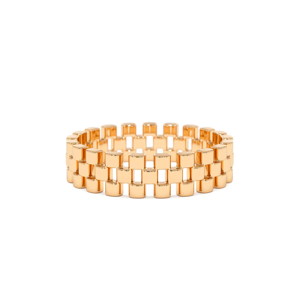 14k Gold 3 Row Link Ring - view 2