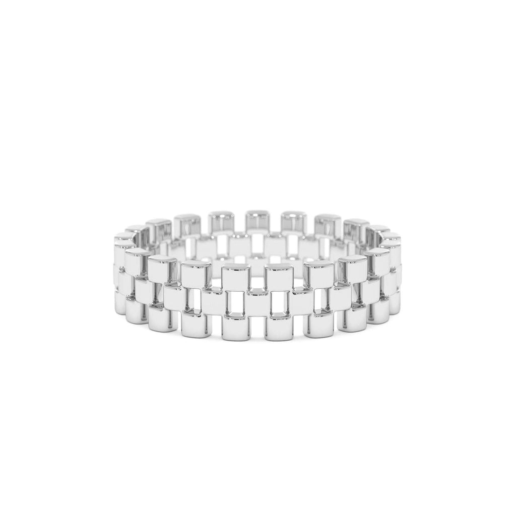 14k Gold 3 Row Link Ring - view 3