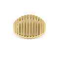 14k Gold Tapered Ribbed Statement Band by Orlina Fine