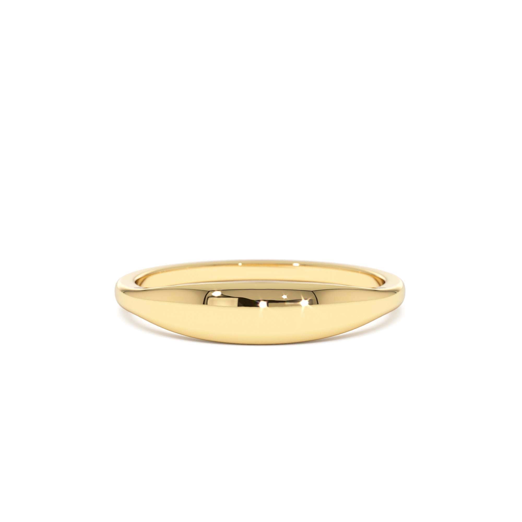 14k Gold Tapered Dome Gold Ring by Orlina Fine