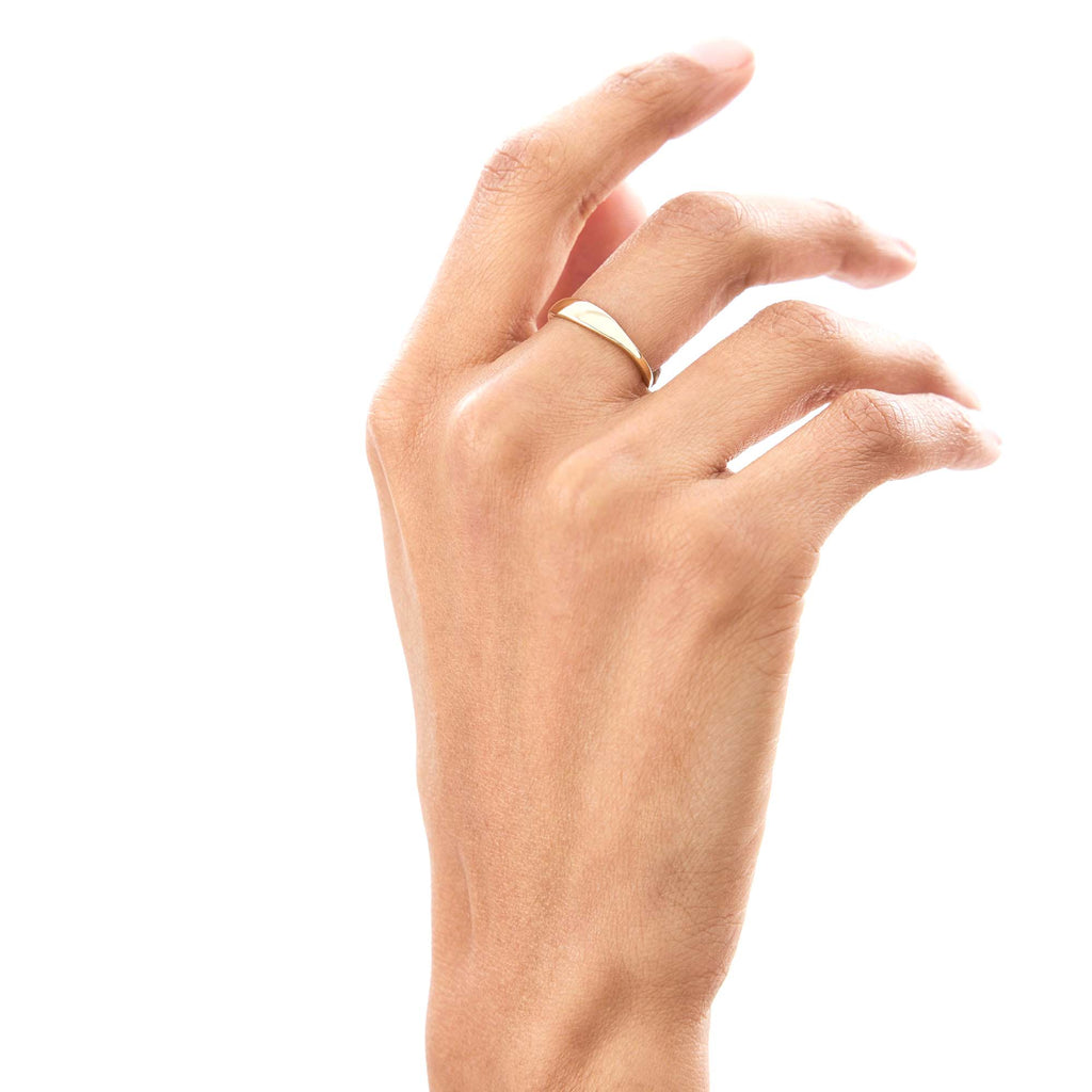 14k Gold Tapered Dome Gold Ring - view 2