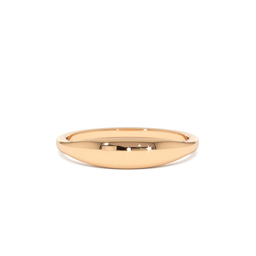 14k Gold Tapered Dome Gold Ring - view 3