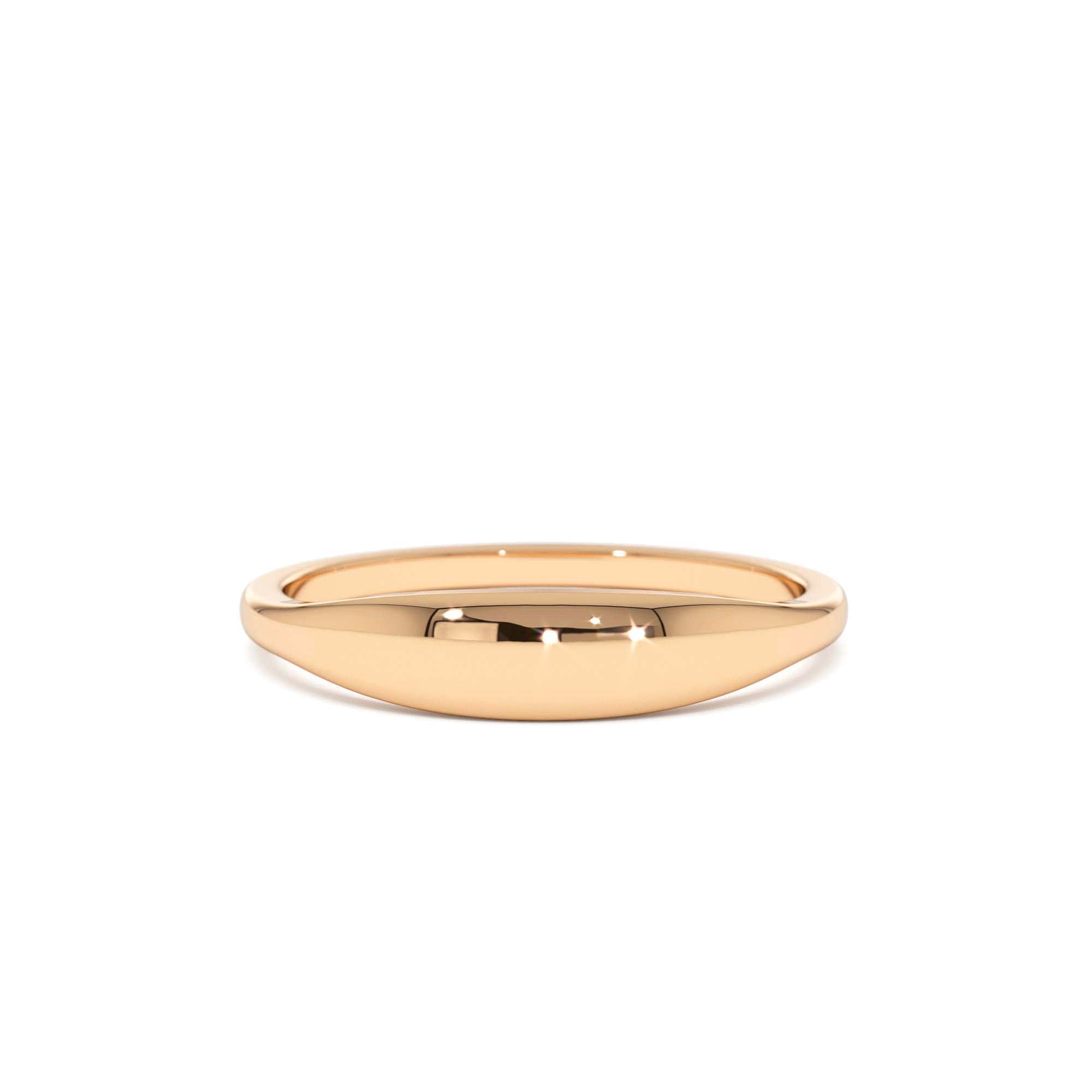 14k Gold Tapered Dome Gold Ring - view 3